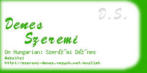 denes szeremi business card